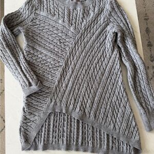 Women's Cable Knit Crewneck Sweater - Gray